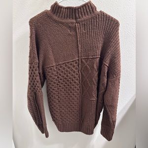 Brown mock neck sweater